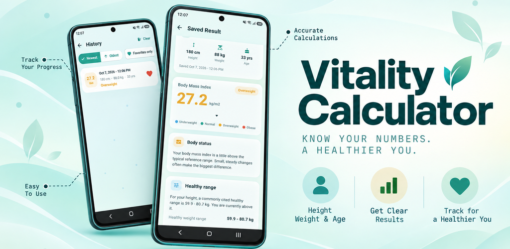 Vitality Calculator promotional banner